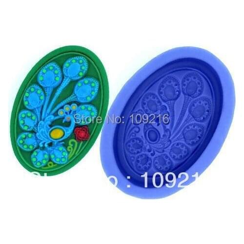 Wholesale!!!1pcs New Style Beautiful Peafowl (R1123) Silicone Handmade Soap Mold Crafts DIY Mold