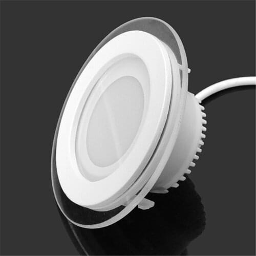 Dimmable LED Ceiling Downlight Light 6W Round/Square Glass Panel Light Kitchen Bathroom Light Indoor Lighting Warm/Cold White