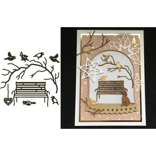 Birds in the park metal cutting dies cut die mold for diy scrapbooking cards making paper crafts knife mould new 2020 diecuts