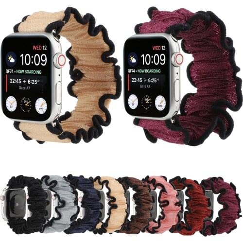 Scrunchie Elastic Band For Apple Watch Series 6 5 4 3 Bands 38mm 40mm 42mm 44mm Sport Strap Women Bracelet for iWatch Wristband