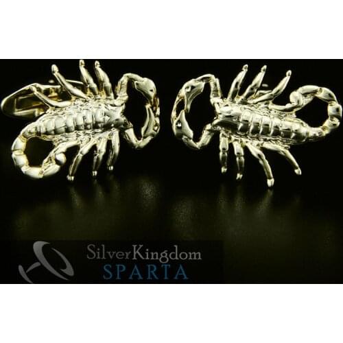 SPARTA Gold Electroplated 3D Scorpion cufflinks mens Cuff Links + Free Shipping !!! metal buttons