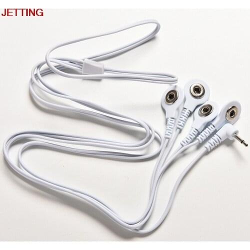 Lead Wires Connecting Cables For Digital TENS Therapy Machine Massager Wire Plug 2.5mm 4 Buttons
