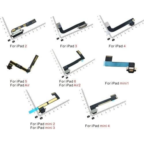 Charging Port Flex Cables For iPad 2 3 4 5 6 Air Air2 For iPad mini 1 mini4 USB Charger Connector Plug Socket Dock Charging Flex