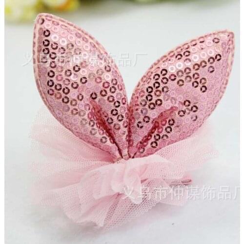 10pcs Wholesale Korean children/pet hairpin headdress pet accessories sequins rabbit ears pet clips
