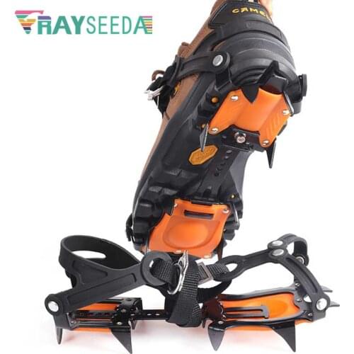 10 Steel Teeth Anti-Skid Snow Ice Climbing Crampons Shoes Cleats Overshoes Outdoor Anti Slip Ice Grippers Shoe Cover Claws