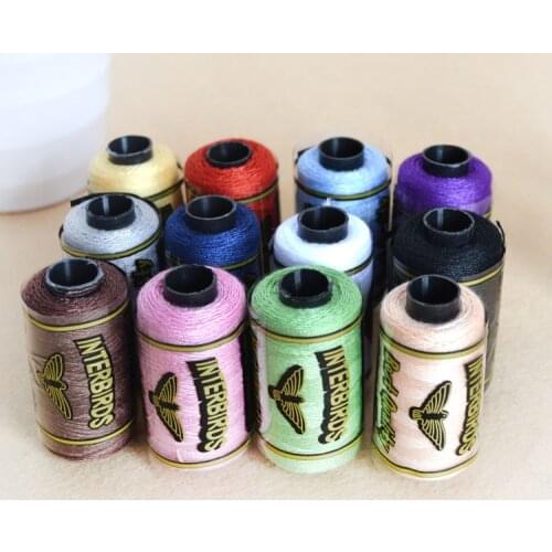 12pcs/lot Colored 180 Yards Denim Thread 203 Thick Colorful Sewing Quilts Luggage Steering-wheel Supplies