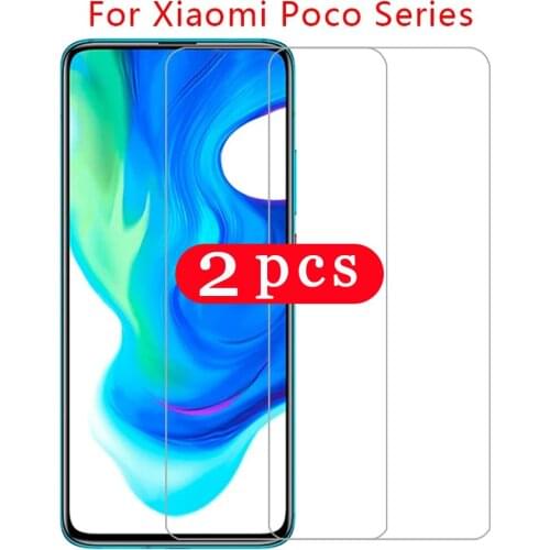 2Pcs 9H protective film for xiaomi Poco C3 X3 M2 F2 pro X2 Pocophone F1 mi play tempered glass phone screen protector smartphone