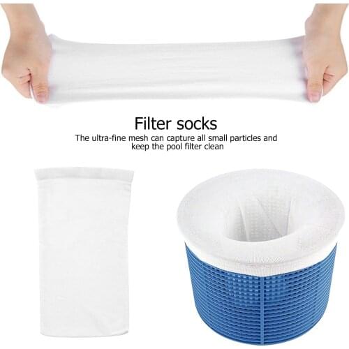 5/10 Pcs Pool Skimmer Socks Cleans Debris and Leaves Reusable Baskets Filters Net Saver for Home Outdoor Swimming Pool Pond