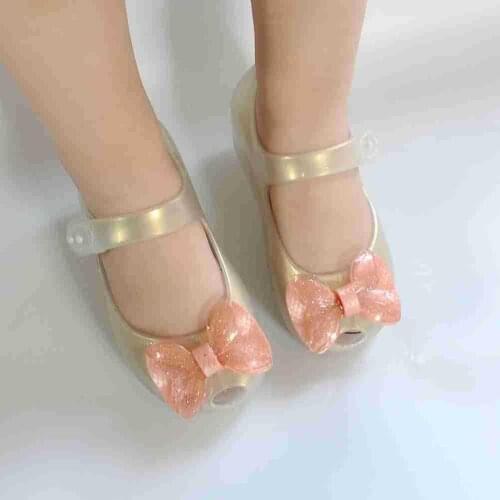 BIG Girls 2021 New Mini Melissa Jelly Shoes Kids Beach Sandals Children Princess Candy Non-slip Melissa Sandals SH19115