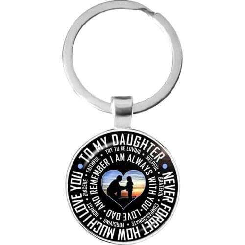 To My Dad Keychain Car Key Holder To My Daughter Son Key Chain Family Love Fashion Jewelry Fathers Day Gift 2021