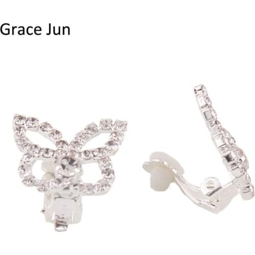 Grace Jun New Arrival Butterfly Shape Clip on Earrings Without Piercing Fashion Earrings for Gilrs Factory Direct Wholesale