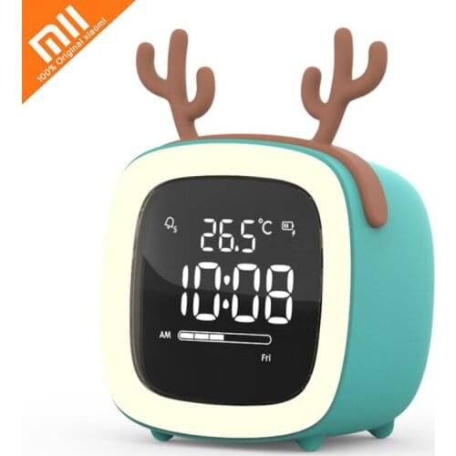 Xiaomi Cut Digital Alarm Clock Cartoon Night Light Bedside Desk Alarm Clock Rechargeable Battery Christmas Gift for Kids Child