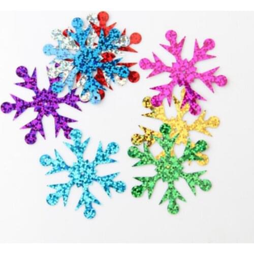 DIY handmade jewelry accessories PVC laser mixed color snowflake sequins 48mm large snowflake Christmas decoration