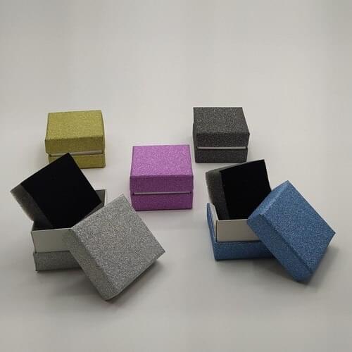 Ozer Box Double Clamshell Cardboard Ring Box Silvery 5 Color Inside Sponge 35'li