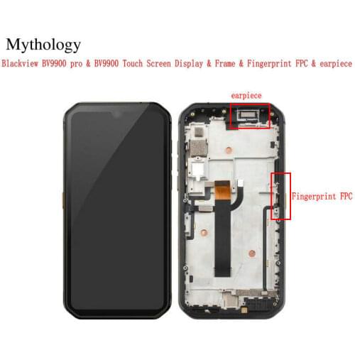 Screen for BLACKVIEW BV9900 Pro Touch Screen Display Earpiece Fingerprint FPC for BV9900 5.84"Mobile Phone LCDs Accessories