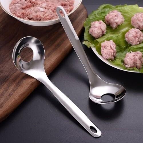 Stainless Steel Non-Stick Meatball Maker Spoon Meat Baller Leakage Hole Meat Ball Mold Kitchen Utensil Gadget Meat Tool