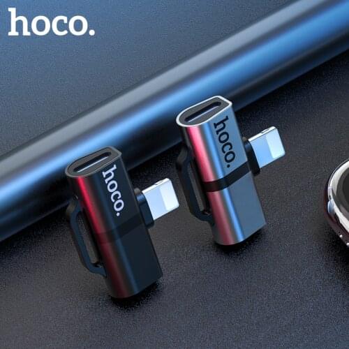 HOCO Audio Cable 2in1 Fast Charging Audio Converter Music Adapter for iPhone 11 Pro Max XS Max XR X 8 7 Plus Support MIC Calling