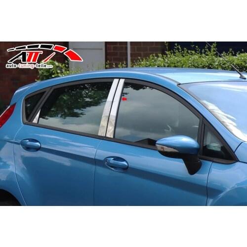 Fit For Ford Fiesta Vi 2010/12-2012/12 Chrome Door Pillar 6 Piece Chrome Styling Accessories Modified Designed car Tuning