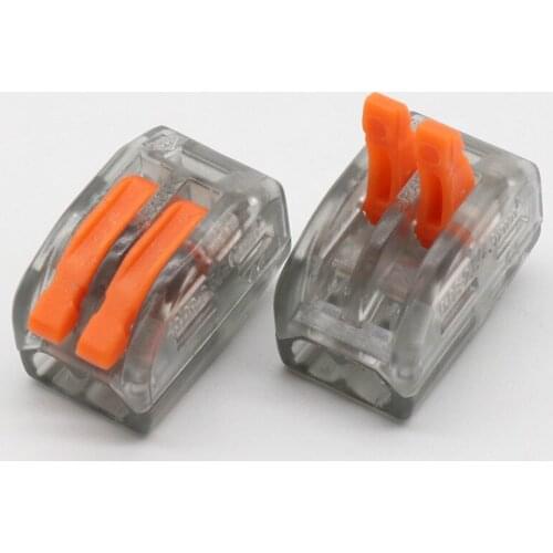 Hot Sale Wa go 10pcs Transparent Universal Fast Wiring 2 Pin Mini Wire Connector Terminal Block Rgb Conector Accessories China