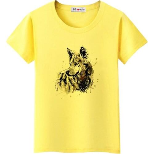 BGtomato Lovely Welsh Corgi Watercolor horse Print T-Shirt Summer Women t-shirt White Casual Tops Colorful Art Tees Girl Short