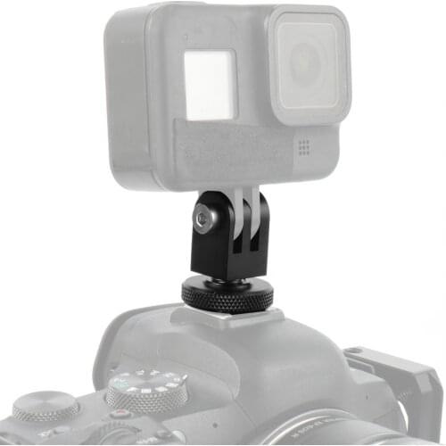 Stainless Steel Mount with Cold Shoe for GoPro 9 8 Camera Tripod Adapter for Monitor Light Bracket for OSM Action Insta360 ONE R