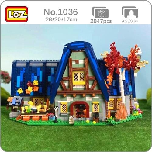 LOZ 1036 World Architecture Fairy Tale Forest House Tree Villa Party Model Mini Blocks Bricks Building Toy for Children no Box