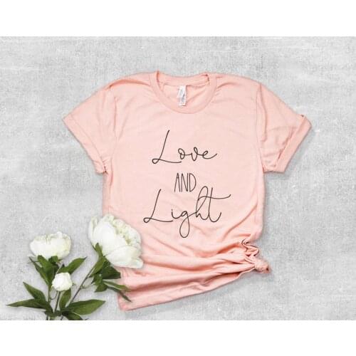 Love and Light print fashion street leisure creative letters T-Shirts women o-neck short sleeve summer