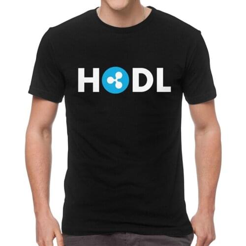 Male Ripple XRP HODL Crypto To The Moon T-Shirt Funny Bitcoin Tshirt Short Sleeve Cool T Shirt Homme Cotton Tee Tops Gift