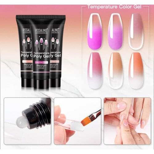 15ML 6PCS Nail Extension Gel Set Change with Temperature Transparent Crystal Nail UV Nail Polish Gel Set