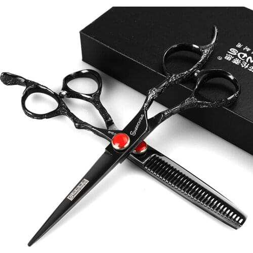 Pet Scissors Hairdressing Scissors 6 Inch 7 Inch Stainless Steel 440C Flat Shear Scissors Haircut Thinning Kit