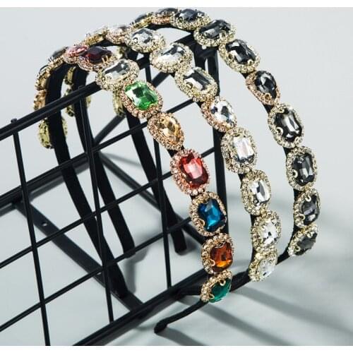 Full Rhinestone Beaded Luxury Baroque Steampunk Crystal Headband Fashion Hairbands Women Wedding Headwear Hair Accessories