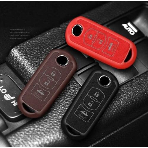 Plastic+Leather Car Key Case Cover For Mazda 2 3 6 Atenza Axela CX-5 CX5 CX 5 CX-7 CX-9 2015 2016 2017 2018 Smart key