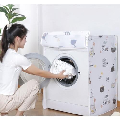 Printing Thick Waterproof Washing Machine Dust Cover Household Washing Machine Flip Drum Dust Cover