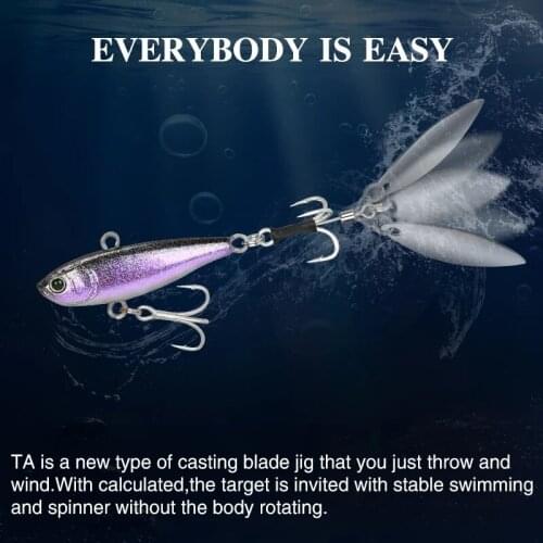 TSURINOYA Fishing Lure TAIL SPIN 43mm 24g 360° Artificial Spinner Bait Metal Spoon JIG Hard Bait Seabass Lure