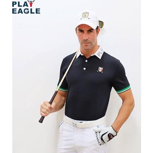 PLAYEAGLE New Fashion Golf Shirts For Men Quick Dry Polos Shirt