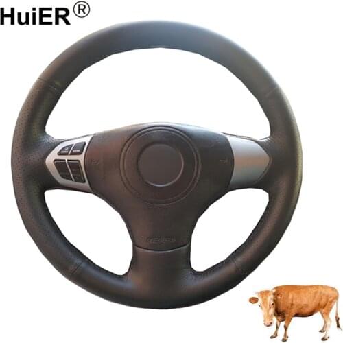 Hand Sewing Car Steering Wheel Cow Leather Funda Volante Wrap For Suzuki Grand Vitara 2006 2007 2008 2009 2010 2012 2013 2014