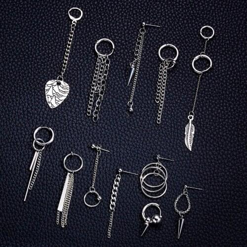 New Design Geometric Long Tassel Stud Earring For Men Women Punk 2020 Long Chain Earring Male Fashion Wedding Party Jewelry Gift