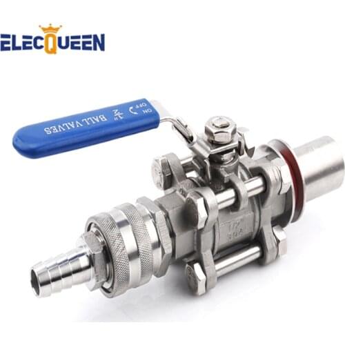 1/2'' Weldless Kettle Ball Valve,Stainless Steel 304 Weldless Compact Ball Valve for Kettle with NPT Thread Homebrew Accessories