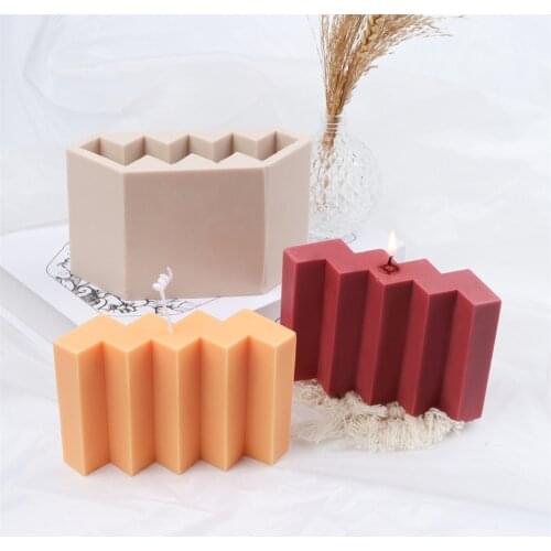 3d Irregula Wave Shape Silicone Candle Mold Diy Curve Waves Cuboid Plaster Craft Soap Making Chocolate Mould Handmade Home Decor