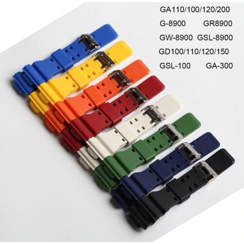 Silicone Sport Band Watch Belt 16mm Rubber Wrist Bracelet Strap for Casio G-shock GA110/100/120/200 G-8900 GR8900 GW-8900