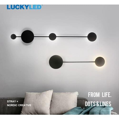 LUCKYLED Wall light Fixture Nordic Minimalist Simple Line wall led lights With 3 Color Dimmable Decoration for Bedroom Living
