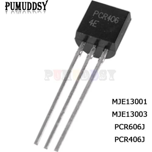 100PCS MJE13001 MJE13003 PCR606J PCR406J 13001 13003 TRANSISTOR R606 R406 606J 406J TO-92 TO92 PUMUDDSY