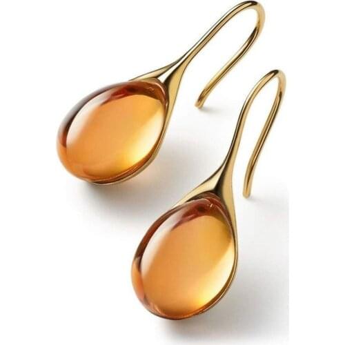 Женские золотые серьги UNADUAN China At AliExpress