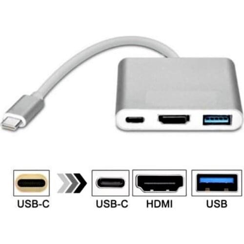 USB3.1 Type-C to HDMI+USB 3.0+Type-C With Charging Port Adapter UBS 3.1 Cable 3 in 1,4K HD(For Type-c laptop)