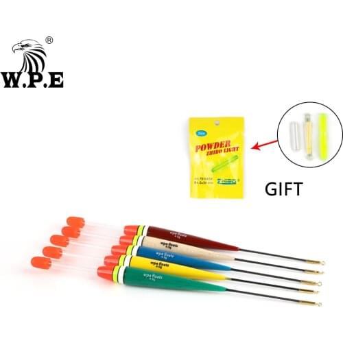 W.P.E Fishing Float 5pcs/pack 4g/5g Barguzinsky Fir Float 20cm-23cm Vertical Buoy Float Carp Fishing Tackle with free Lightstick