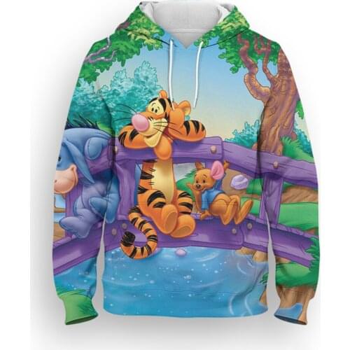 2021 New Spring Mens Sweatshirt Disney The Tigger Movie 3D Print Women Hoodies Fashion Autumn Children Pullovers