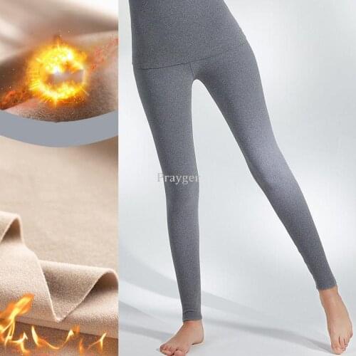 Women Winter Black Thick Warm Soft Fleece Lined Thermal Stretchy Leggings High Tight Slim Long Pants clothes