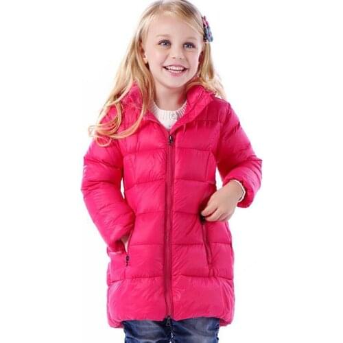 Girl Winter Down Jacket Girls Warm Outerwear Coats 80% White Duck Down Children 2-5 Years Baby Waterproof Kids Ski Long Coat