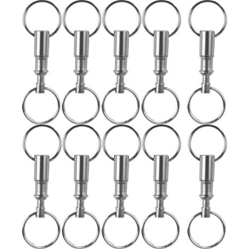 10pcs Pull-Apart Key 2 Split Rings Easy Detach Double Spring Split Snap Seperate Chain Key Accessory