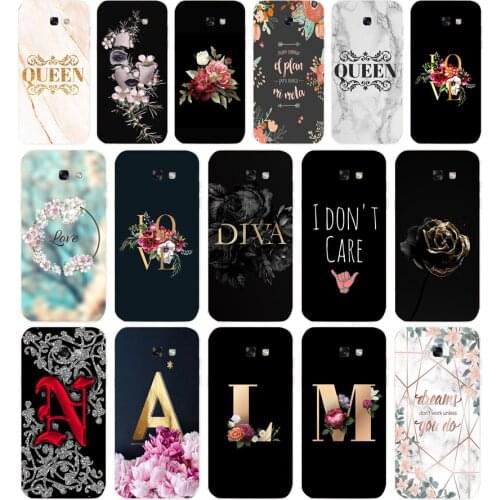 104AA Letter Flowers Soft Silicone Tpu Cover phone Case for Samsung Galaxy A5 2015 2016 A7 2017 A8 Plus A9 2018 A80